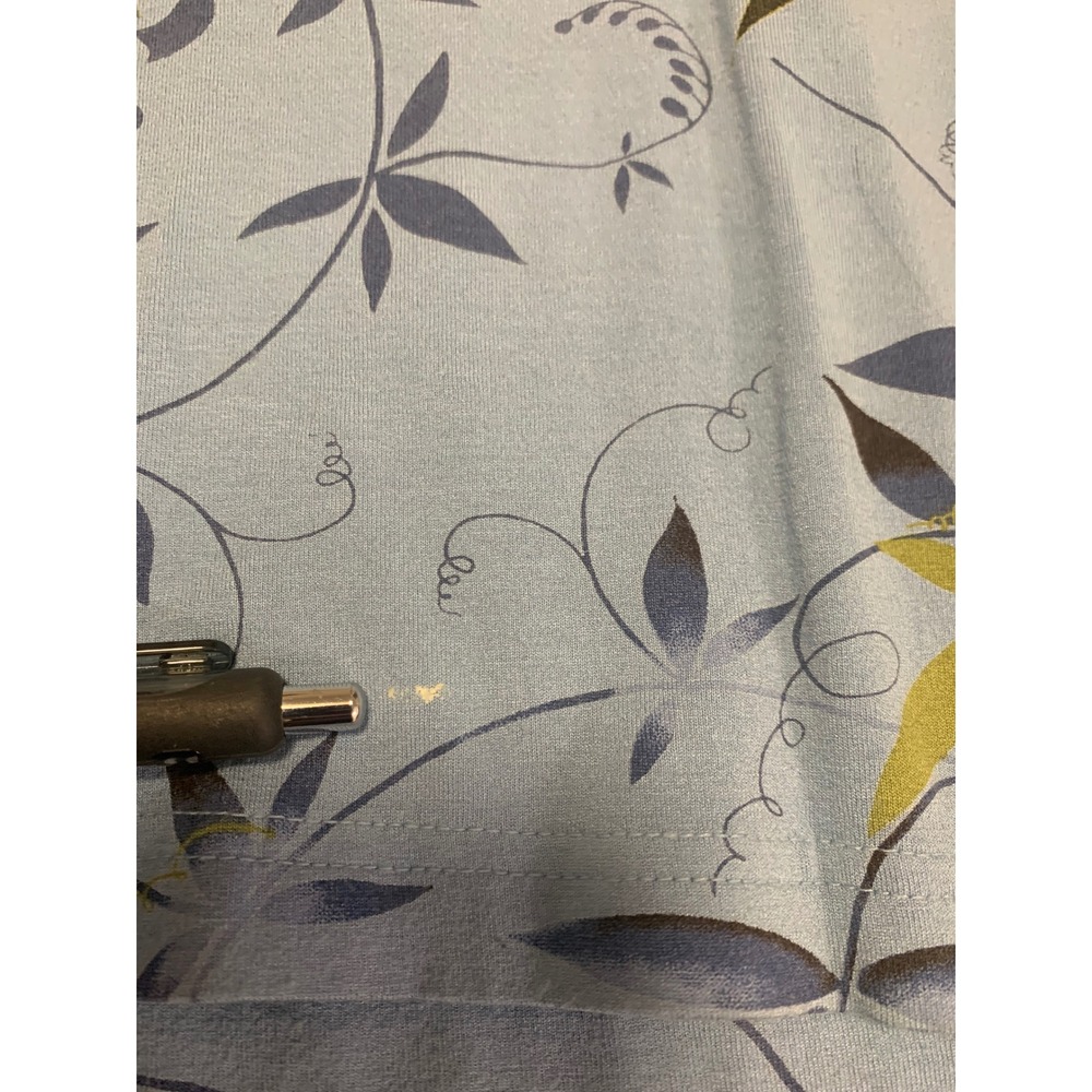 Amber Sun Blue Floral Botanical Print 3/4 Sleeve Knit‎ Top Size M - Picture 4 of 7